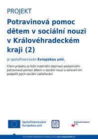 Potravinová pomoc dětem v sociální nouzi v Královéhradeckém kraji.